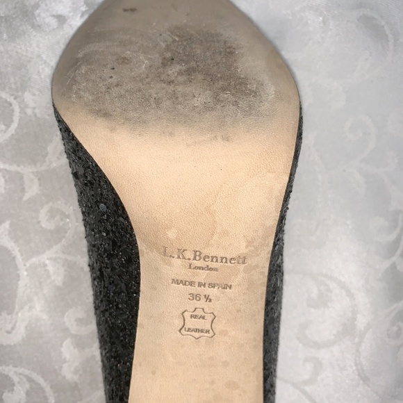 LK Bennett Fern Silver Grey Glitter Heels 36.5 - Picture 7 of 8